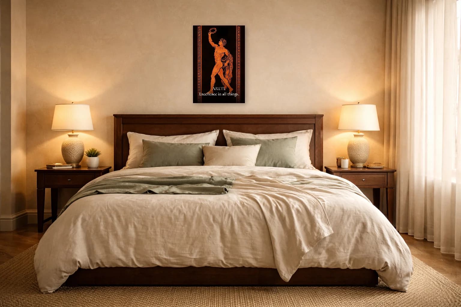 Arété - Excellence & Vertu Impression de Philosophie Grecque - Art Mural Stoïcien - Room Scene 6