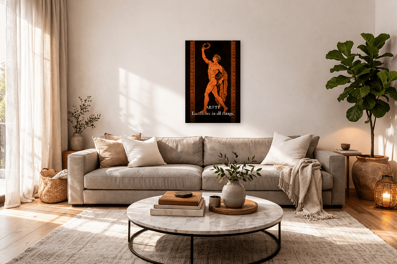 Areté - Excelência & Virtude Impressão de Filosofia Grega - Arte de Parede Estoica - 3