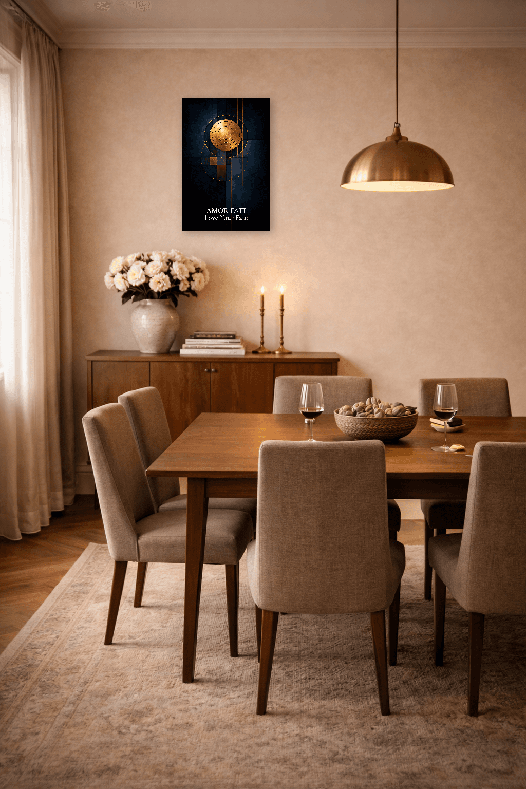 Εκτύπωση Φιλοσοφίας Μινιμαλιστική Χρυσό Ναυτικό Amor Fati - Στωική Τέχνη Τοίχου - 7