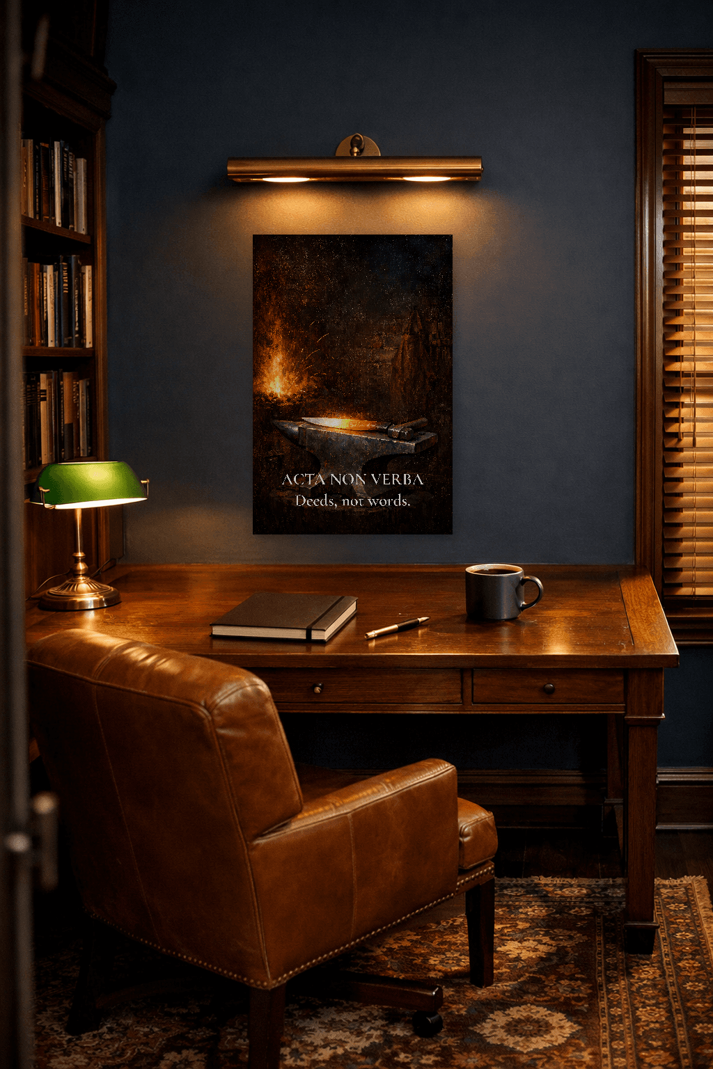 Acta Non Verba - Umenie filozofie činov, nie slov - Stoická nástenná dekorácia - Room Scene 5