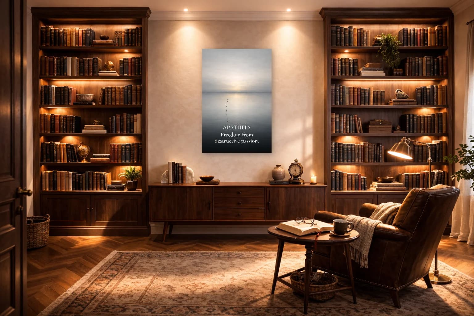 Apatheia - Liberté de la Passion Impression d'Art Stoïcien - Art Mural Stoïcien - Room Scene 3