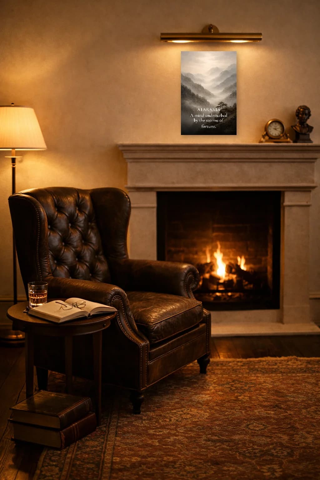 Ataraxie - Art mural de la philosophie de la tranquillité stoïque - Art mural stoïque - Room Scene 2