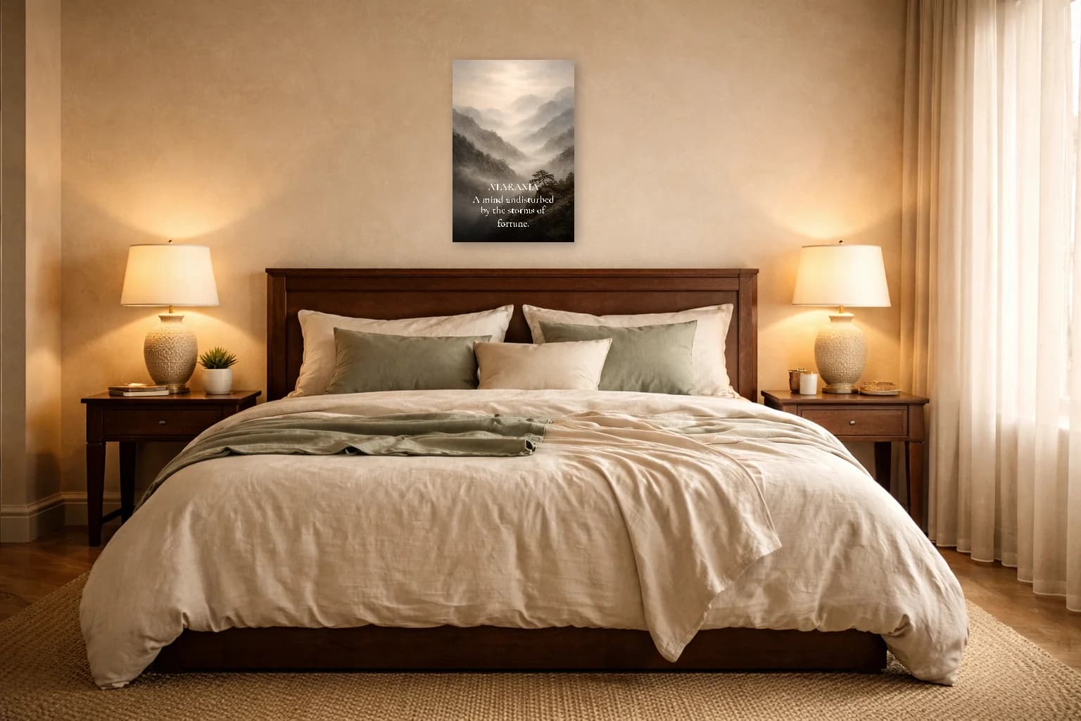 Ataraxie - Art mural de la philosophie de la tranquillité stoïque - Art mural stoïque - Room Scene 6