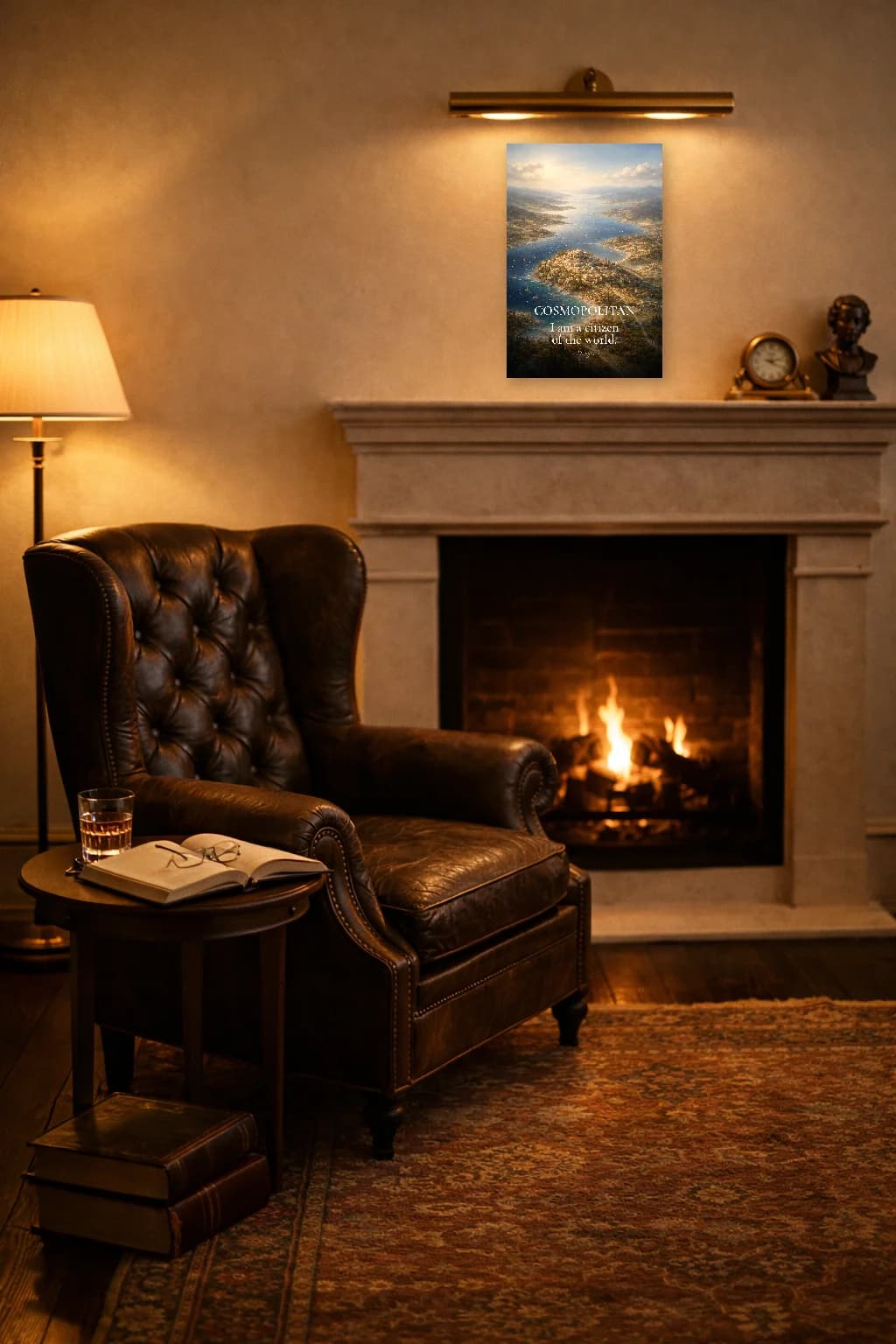 Cosmopolitisme - Citoyen du Monde Impression Stoïcienne - Art Mural Stoïcien - Room Scene 2