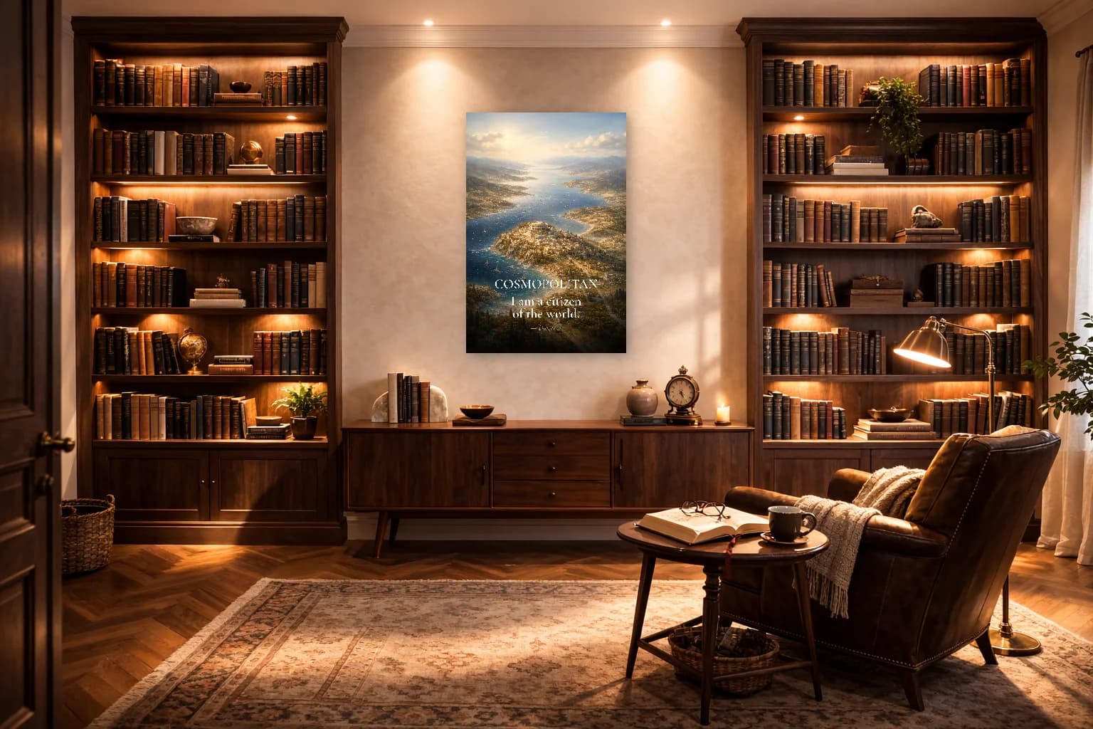 Cosmopolitisme - Citoyen du Monde Impression Stoïcienne - Art Mural Stoïcien - Room Scene 3