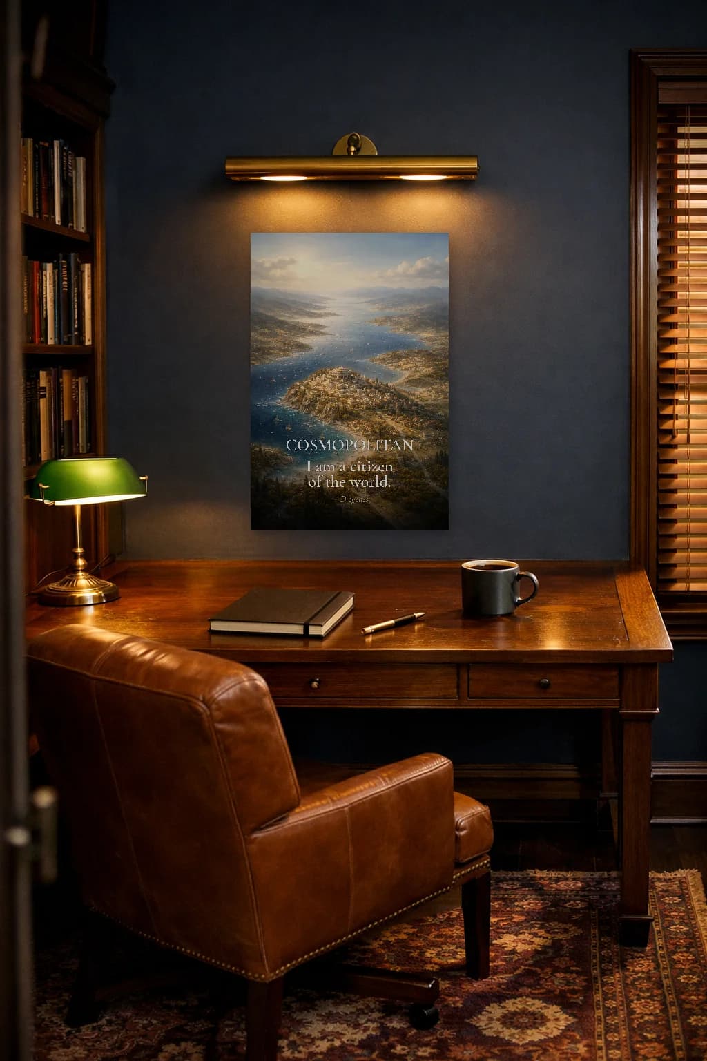 Cosmopolitisme - Citoyen du Monde Impression Stoïcienne - Art Mural Stoïcien - Room Scene 5