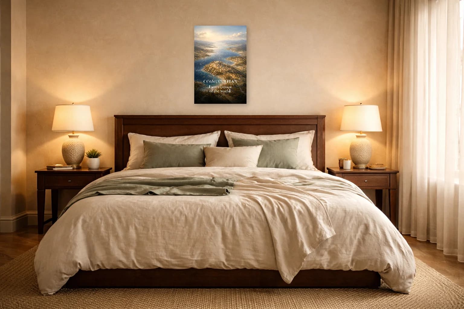 Cosmopolitisme - Citoyen du Monde Impression Stoïcienne - Art Mural Stoïcien - Room Scene 6