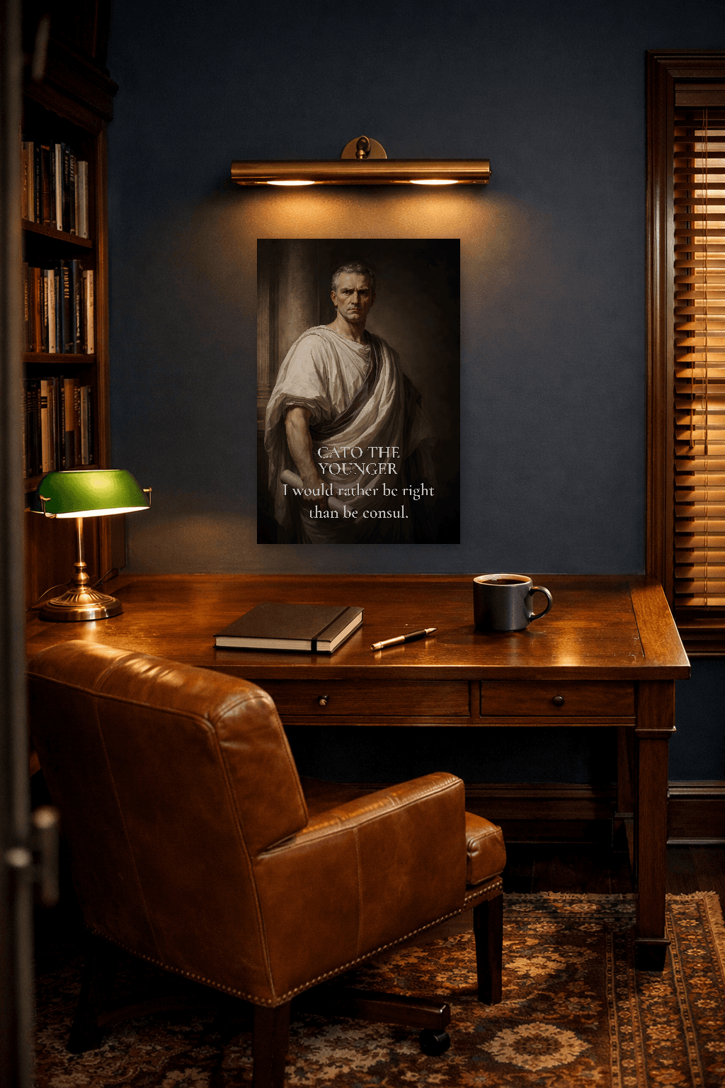 Cato, o Jovem - Desafio & Princípio Arte Estoica - Arte de Parede Estoica - 2