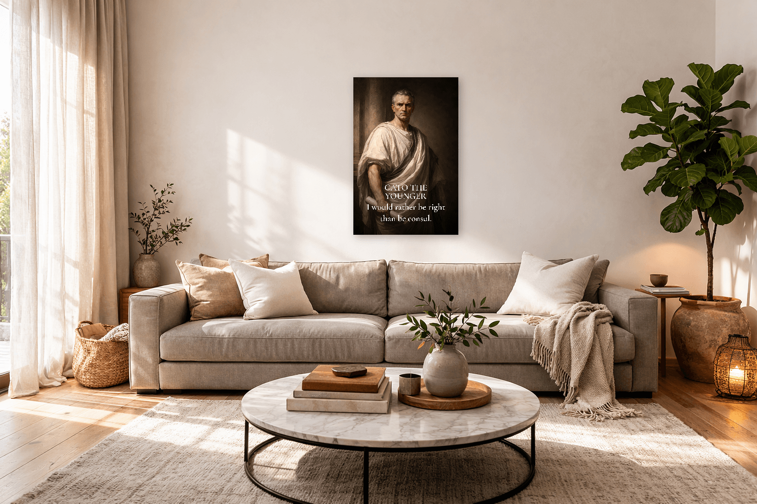 Cato, o Jovem - Desafio & Princípio Arte Estoica - Arte de Parede Estoica - 3