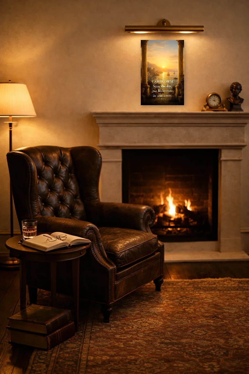 Carpe Diem - Saisir le Jour Art mural philosophique - Art mural stoïcien - Room Scene 2