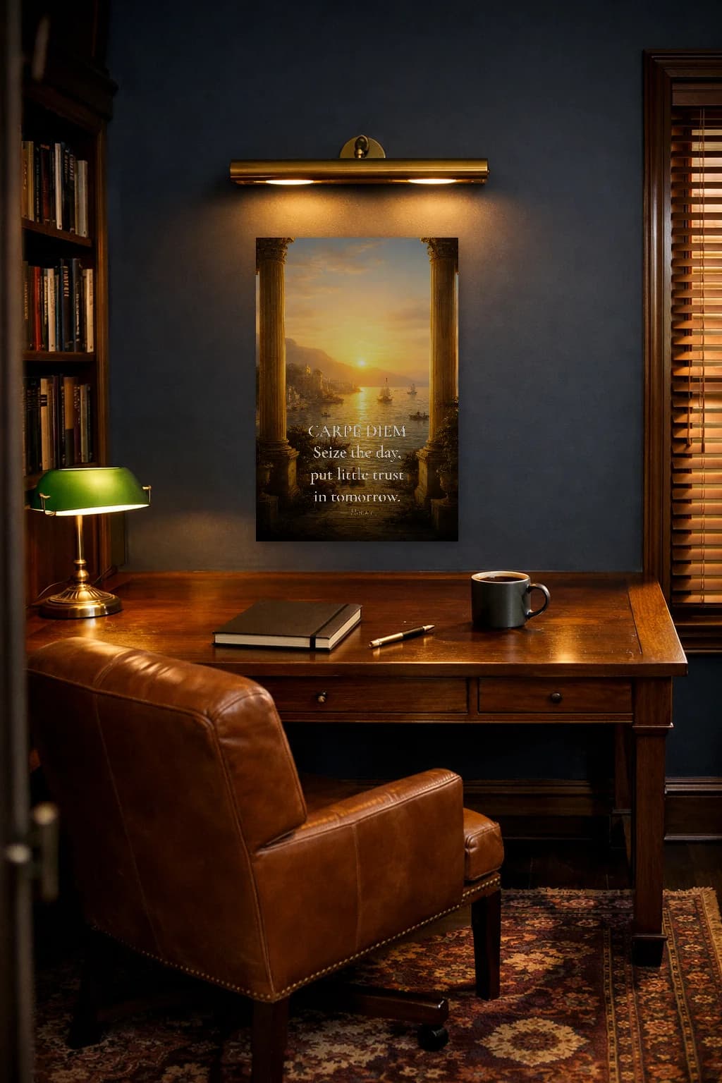 Carpe Diem - Saisir le Jour Art mural philosophique - Art mural stoïcien - Room Scene 5