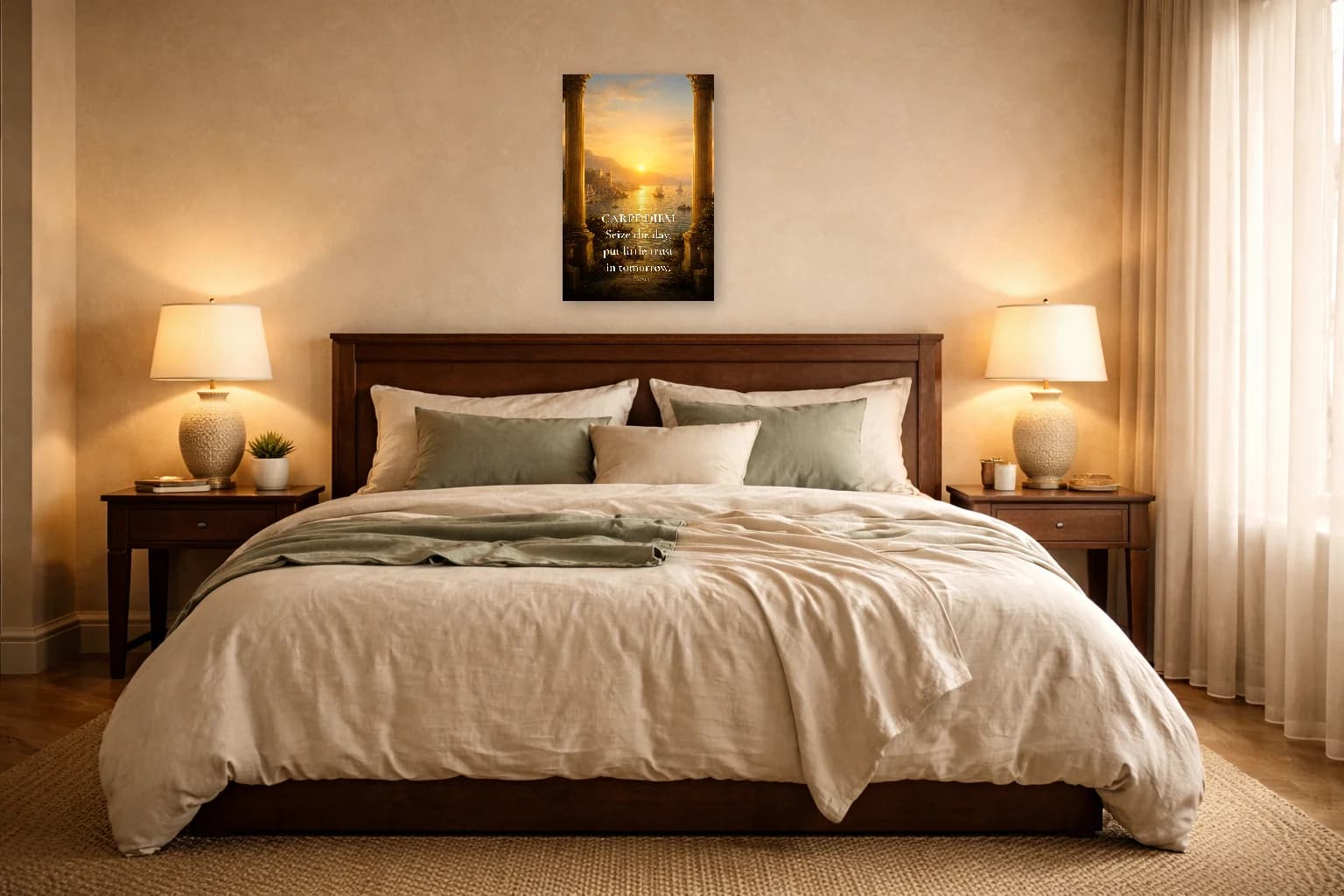 Carpe Diem - Saisir le Jour Art mural philosophique - Art mural stoïcien - Room Scene 6