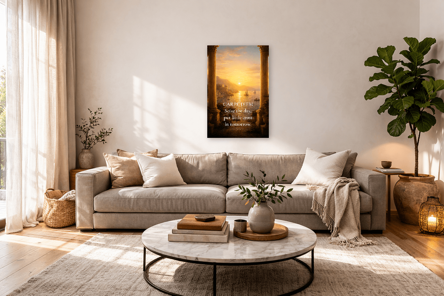 Carpe Diem - Aproveite o Dia Arte de Parede Filosófica - Arte de Parede Estoica - 3