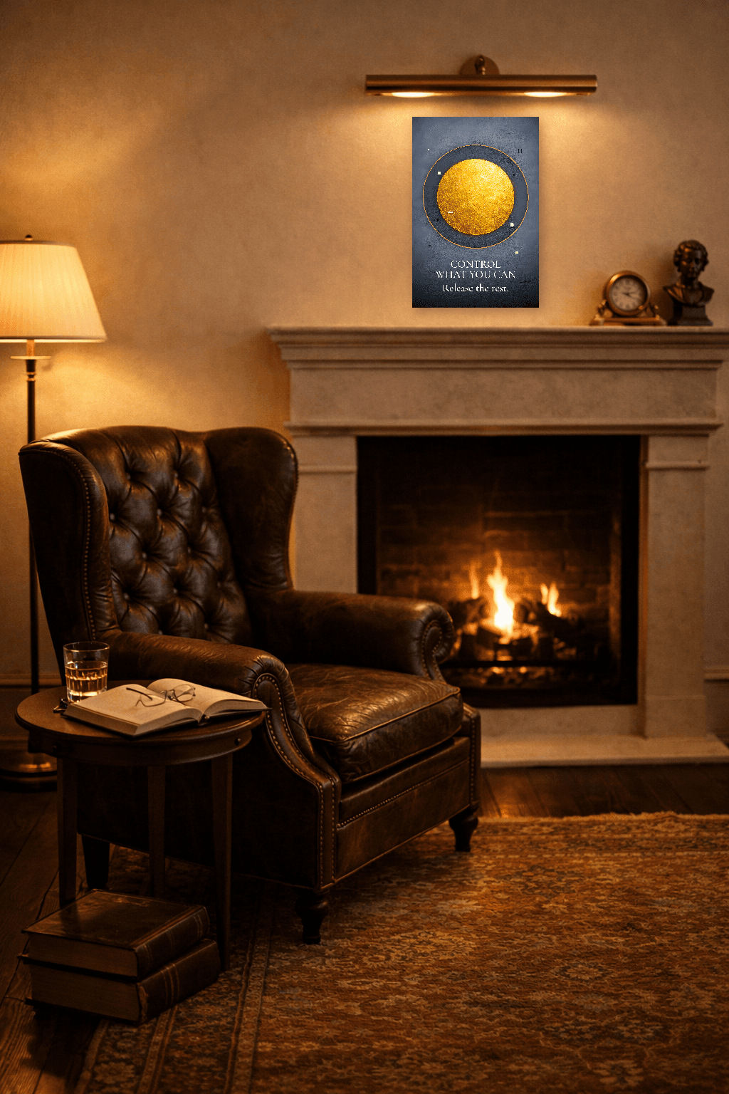 Контролирайте това, което можете - Изкуство на стоическото кръгче на контрол - Стоическо стенопис - Room Scene 2