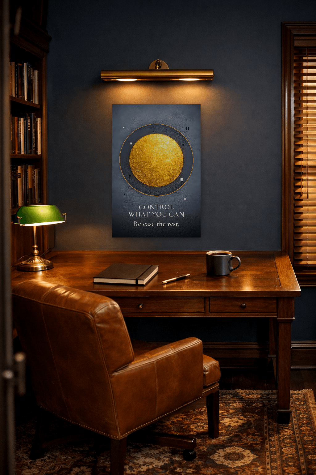 Контролирайте това, което можете - Изкуство на стоическото кръгче на контрол - Стоическо стенопис - Room Scene 5