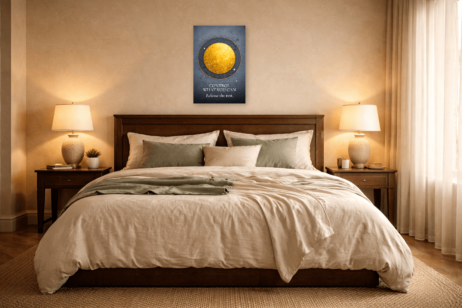 Контролирайте това, което можете - Изкуство на стоическото кръгче на контрол - Стоическо стенопис - Room Scene 6