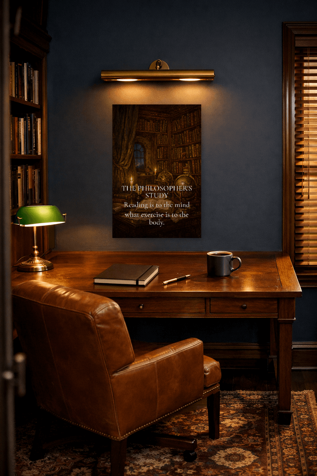Štúdia filozofa - Wall Art v temnej akadémii - Stoické Wall Art - Room Scene 5