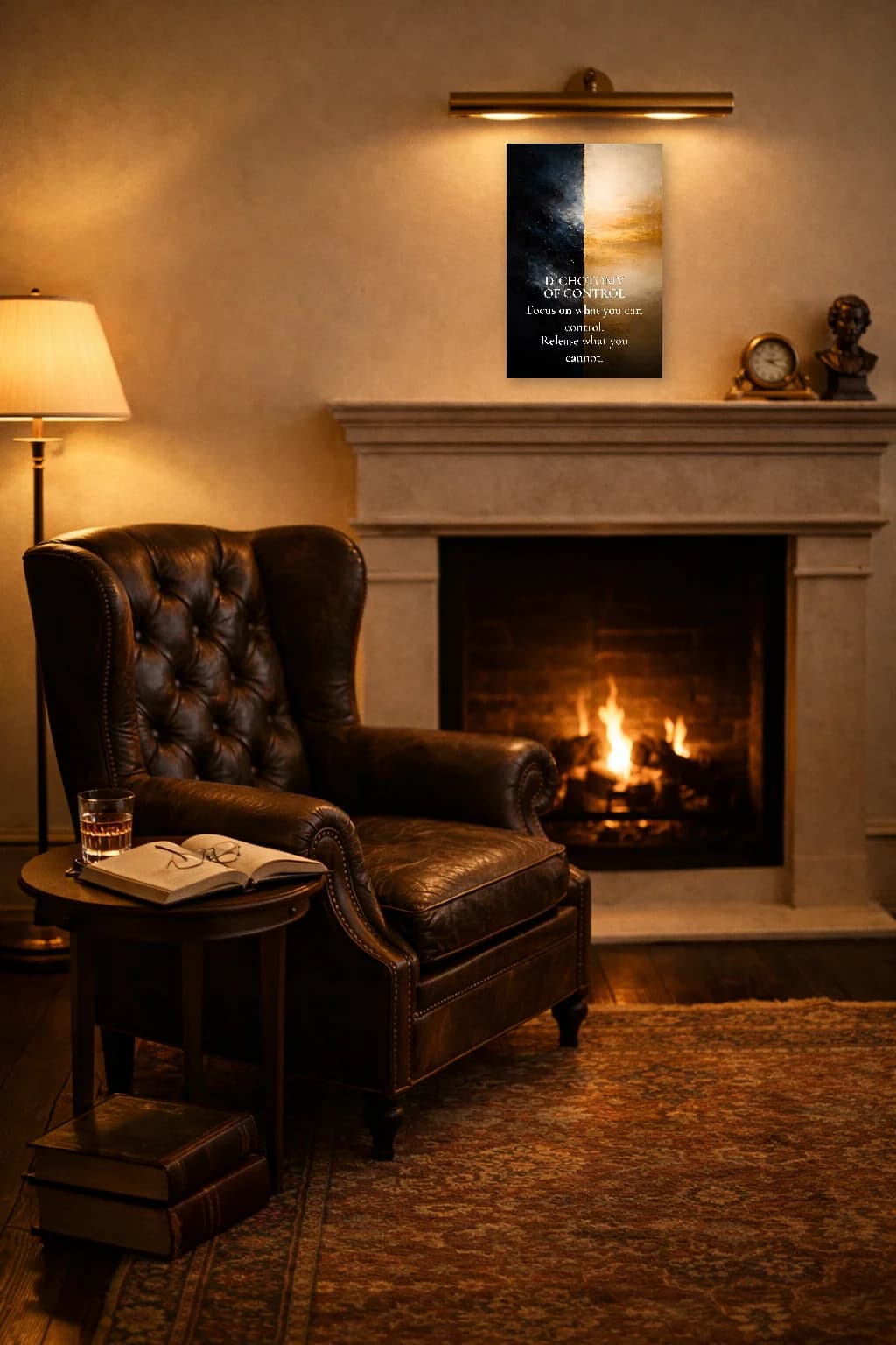 Dichotomie du Contrôle - Art Mural de Philosophie Stoïcienne - Art Mural Stoïque - Room Scene 2