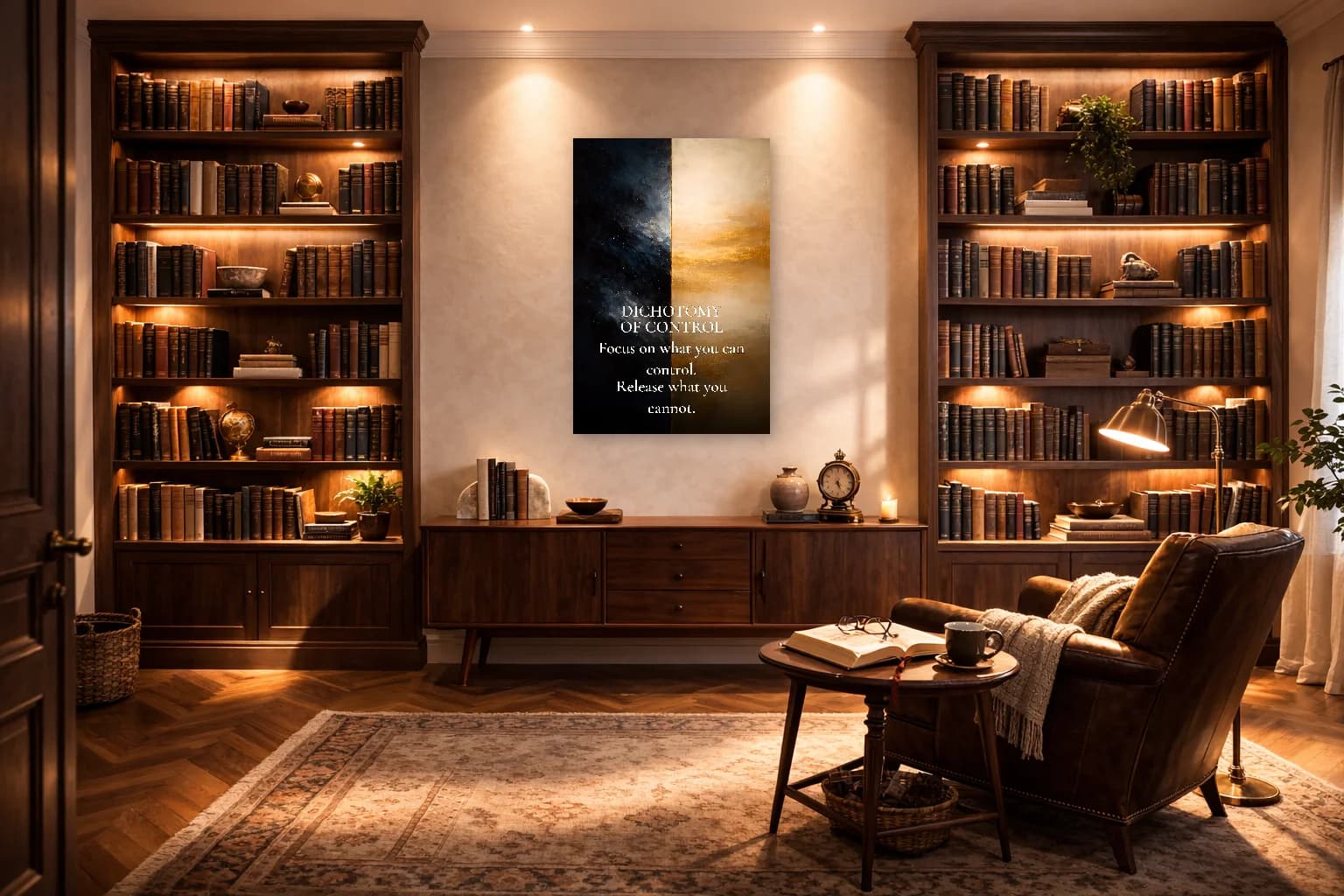 Dichotomie du Contrôle - Art Mural de Philosophie Stoïcienne - Art Mural Stoïque - Room Scene 3