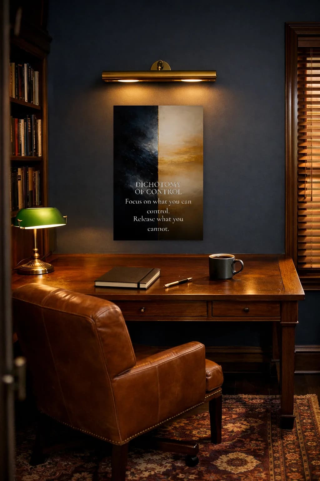 Dichotomie du Contrôle - Art Mural de Philosophie Stoïcienne - Art Mural Stoïque - Room Scene 5