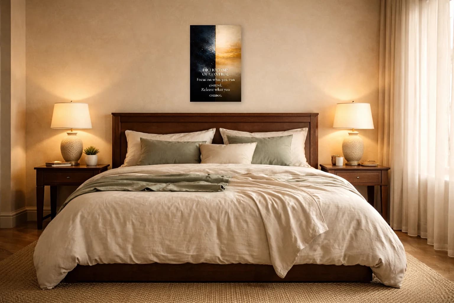 Dichotomie du Contrôle - Art Mural de Philosophie Stoïcienne - Art Mural Stoïque - Room Scene 6