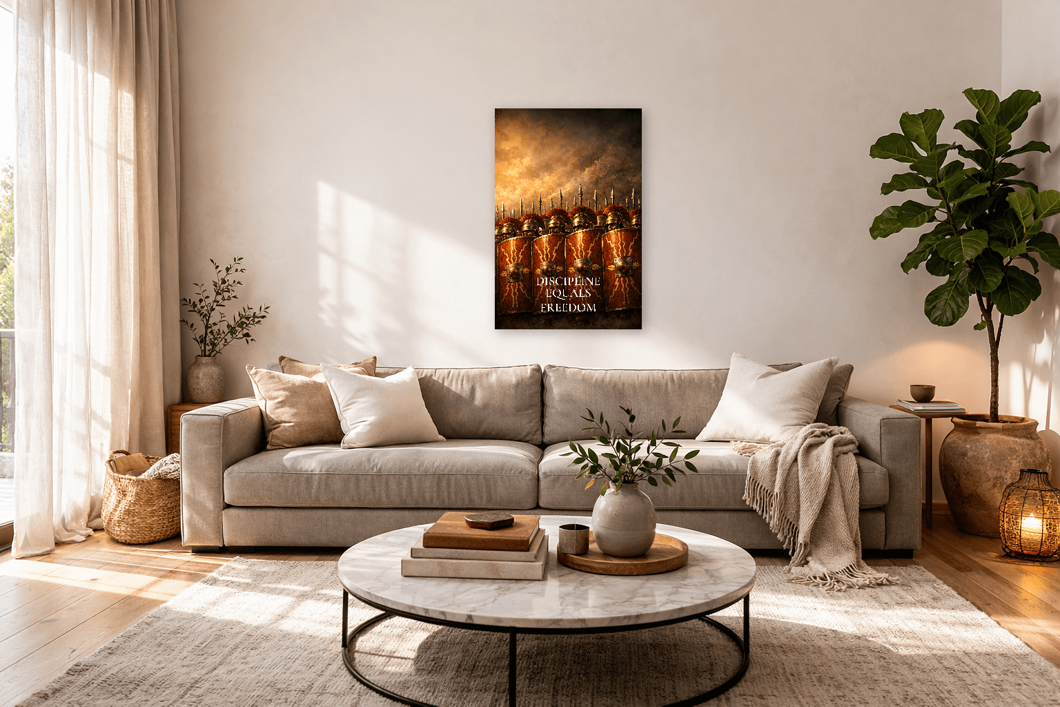 Disciplin Lige Med Frihed - Stoisk Selvbeherskelse Print - Stoisk Vægkunst - Room Scene 7