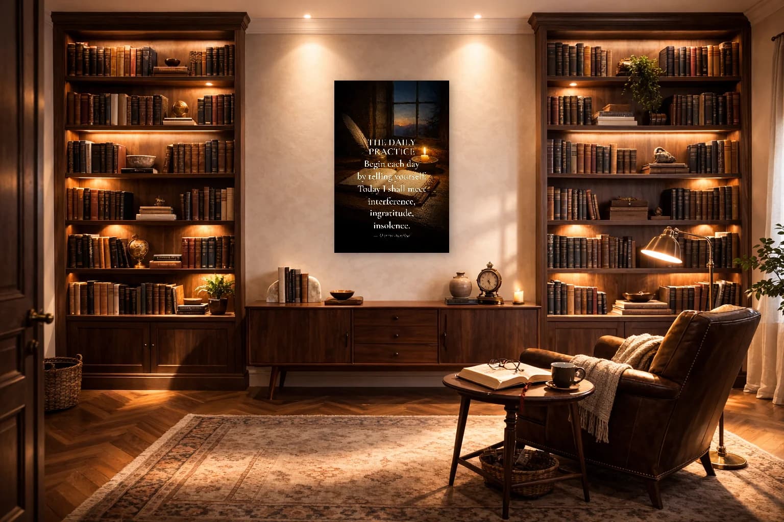 La Pratique Stoïcienne Quotidienne - Art Mural de Méditation Matinale - Art Mural Stoïque - Room Scene 3