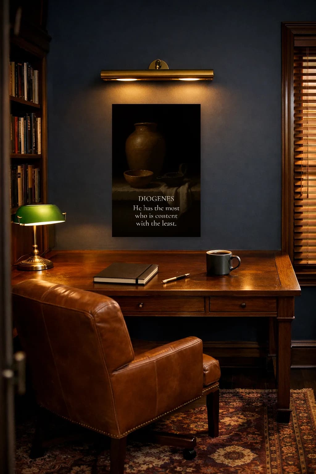 Diogène le Cynique - Impression de la Philosophie de la Simplicité Radicale - Art Mural Stoïcien - Room Scene 5