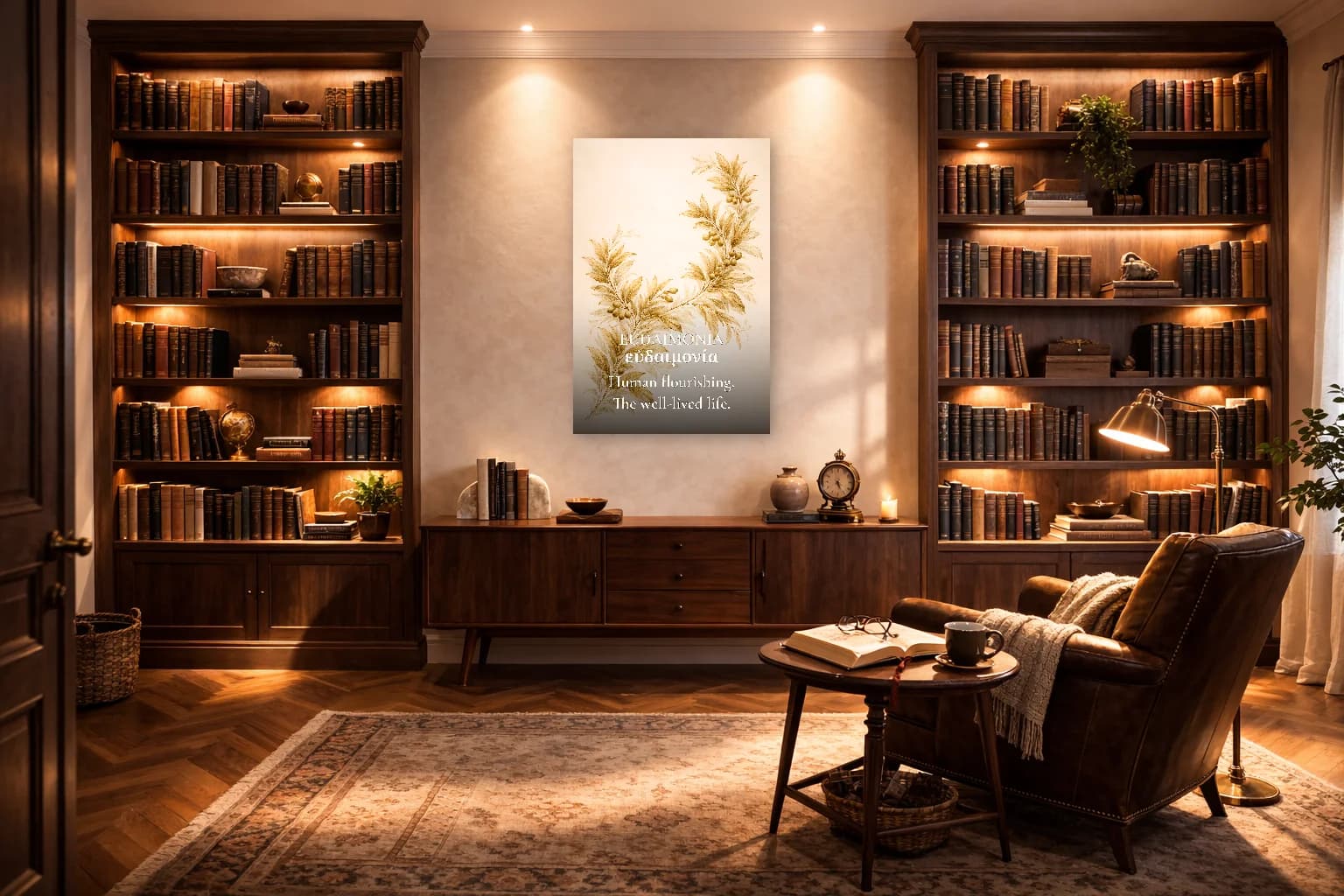 Eudaimonia - Épanouissement Humain - Art Mural Philosophie - Room Scene 3