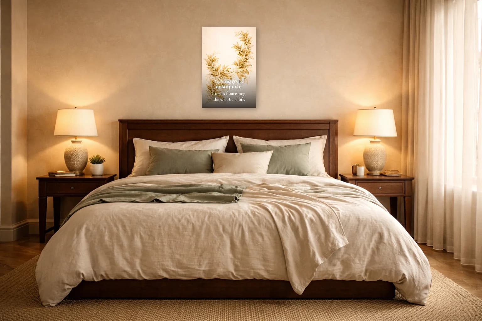 Eudaimonia - Épanouissement Humain - Art Mural Philosophie - Room Scene 6