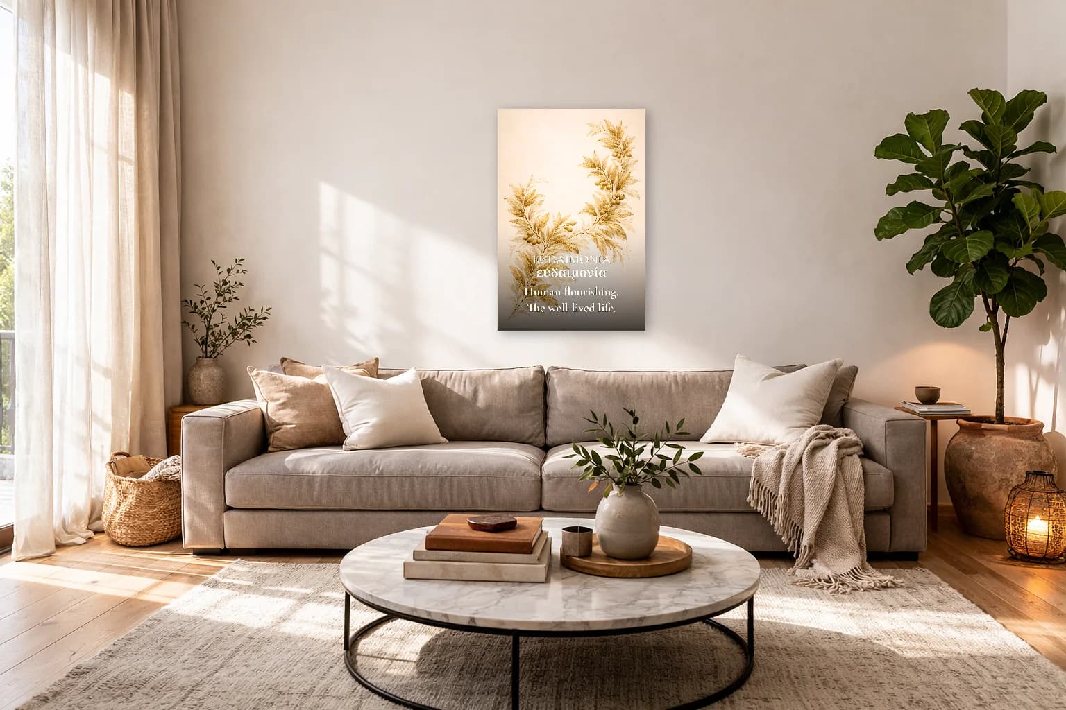 Eudaimonia - Épanouissement Humain - Art Mural Philosophie - Room Scene 7