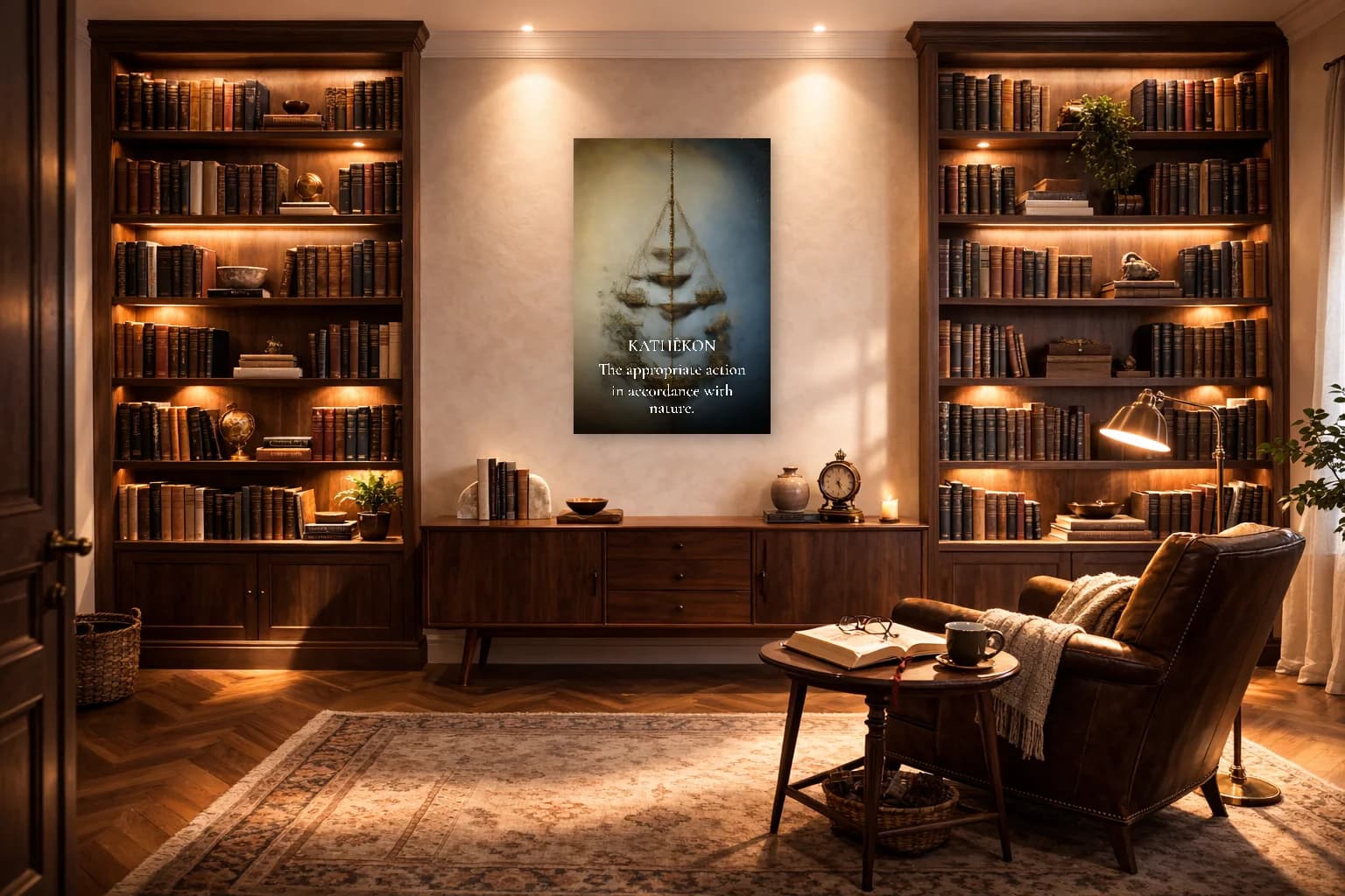 Kathêkon - Action Appropriée Impression de Philosophie Stoïcienne - Art Mural Stoïcien - Room Scene 3