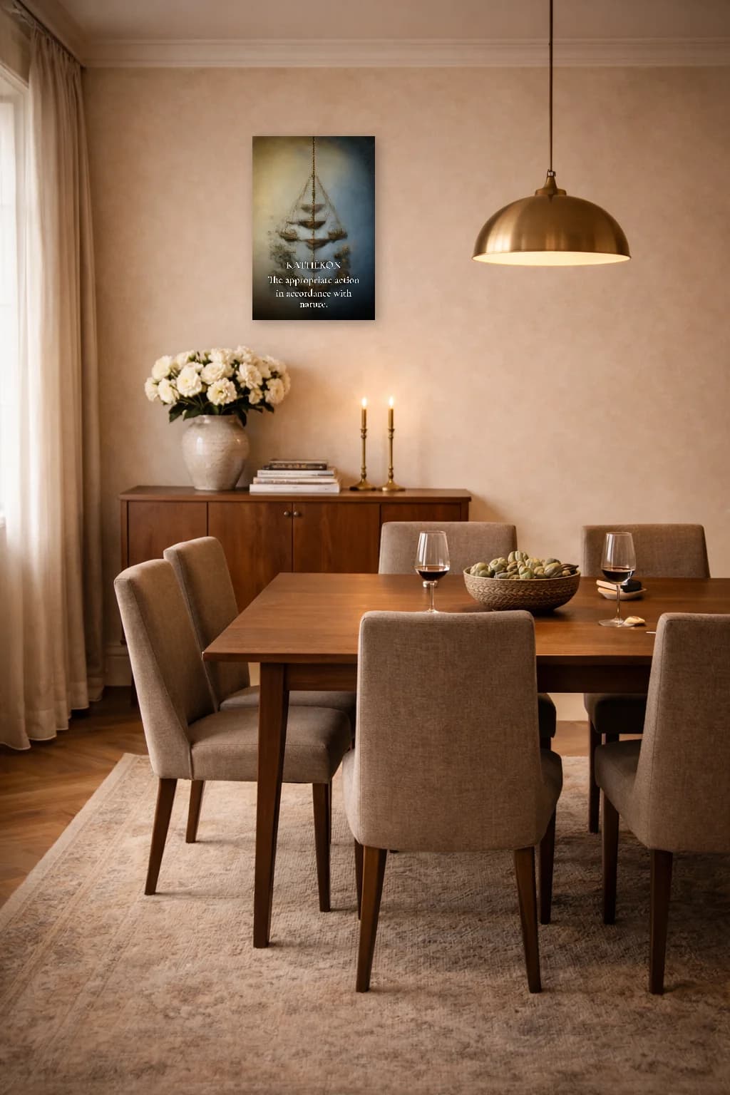 Kathêkon - Action Appropriée Impression de Philosophie Stoïcienne - Art Mural Stoïcien - Room Scene 4