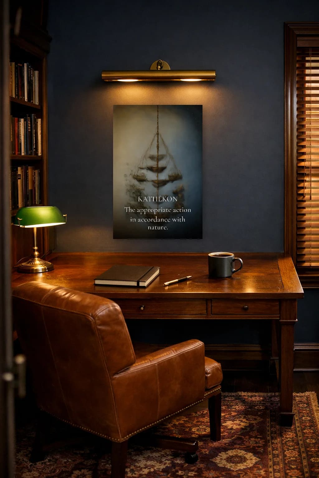 Kathêkon - Action Appropriée Impression de Philosophie Stoïcienne - Art Mural Stoïcien - Room Scene 5