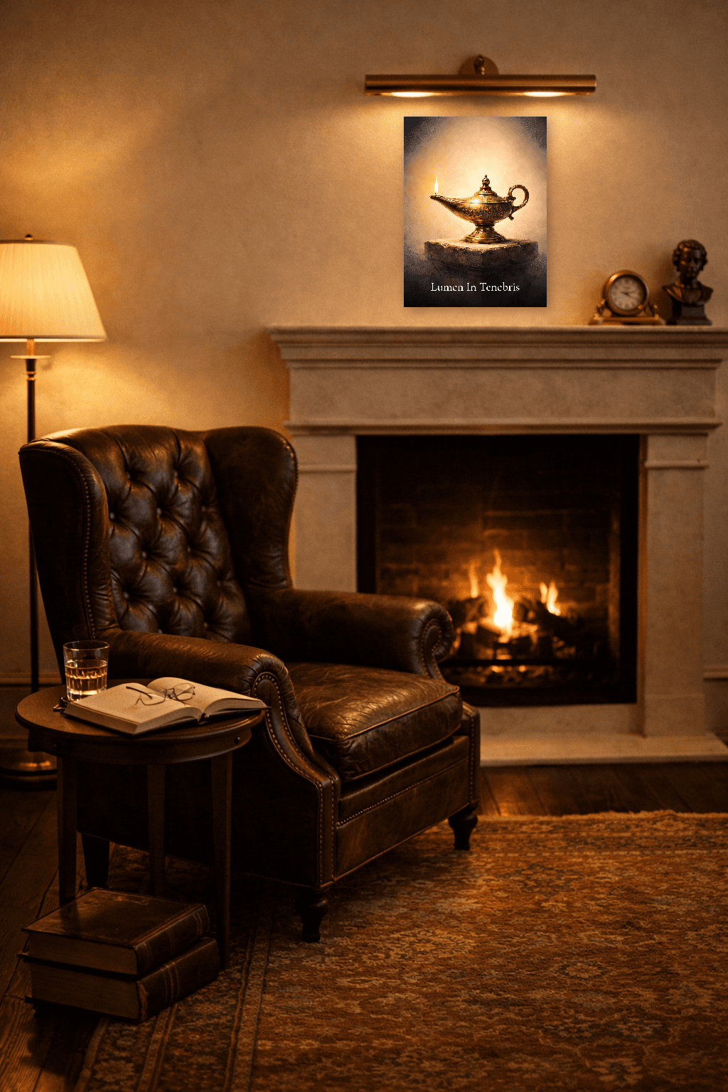 The Stoic Lamp - Light Through Adversity - Stoic Wall Art - Room Scene 2