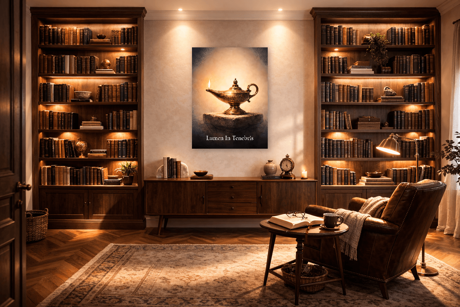 The Stoic Lamp - Light Through Adversity - Stoic Wall Art - Room Scene 3