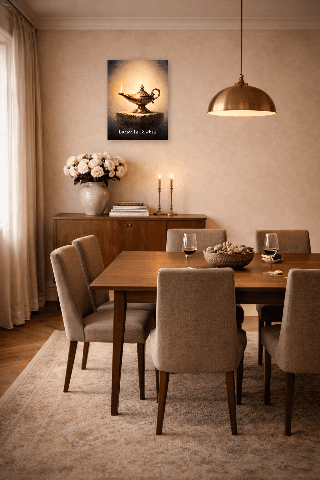 The Stoic Lamp - Light Through Adversity - Stoic Wall Art - Room Scene 4