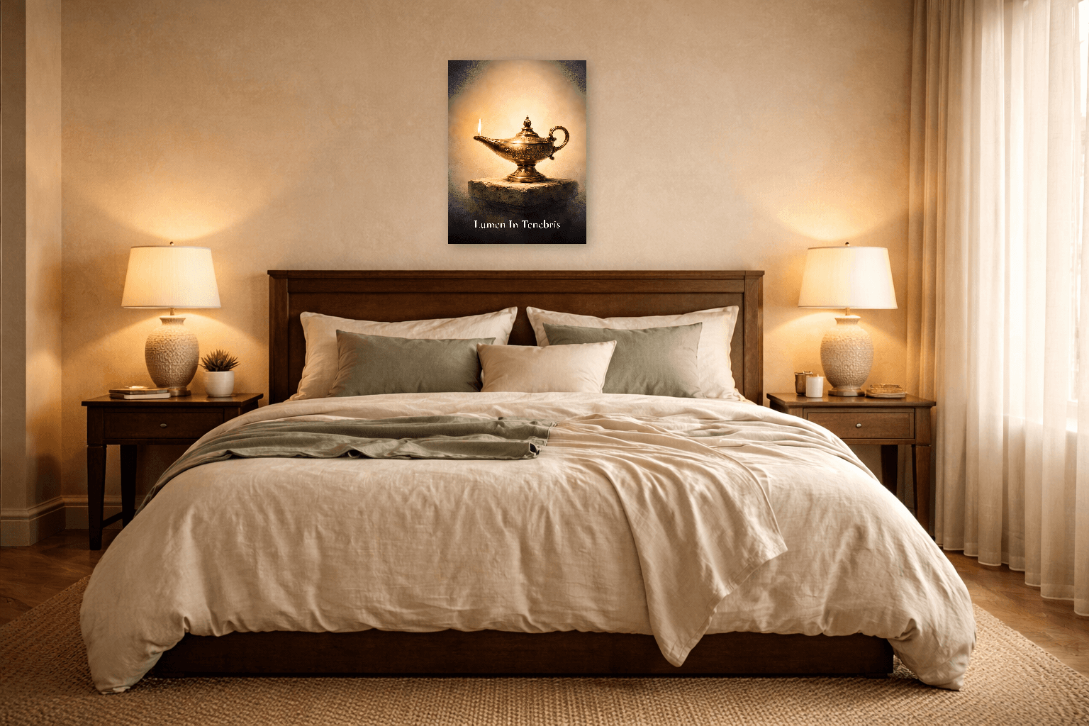 The Stoic Lamp - Light Through Adversity - Stoic Wall Art - Room Scene 6