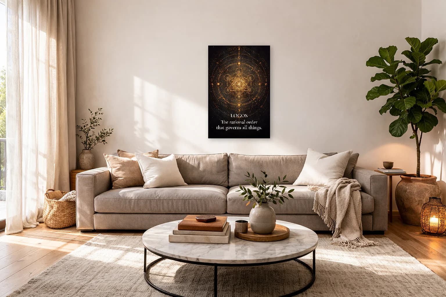 Logos - Raison Universelle Art de la Philosophie Stoïcienne - Art Mural Stoïcien - Room Scene 7