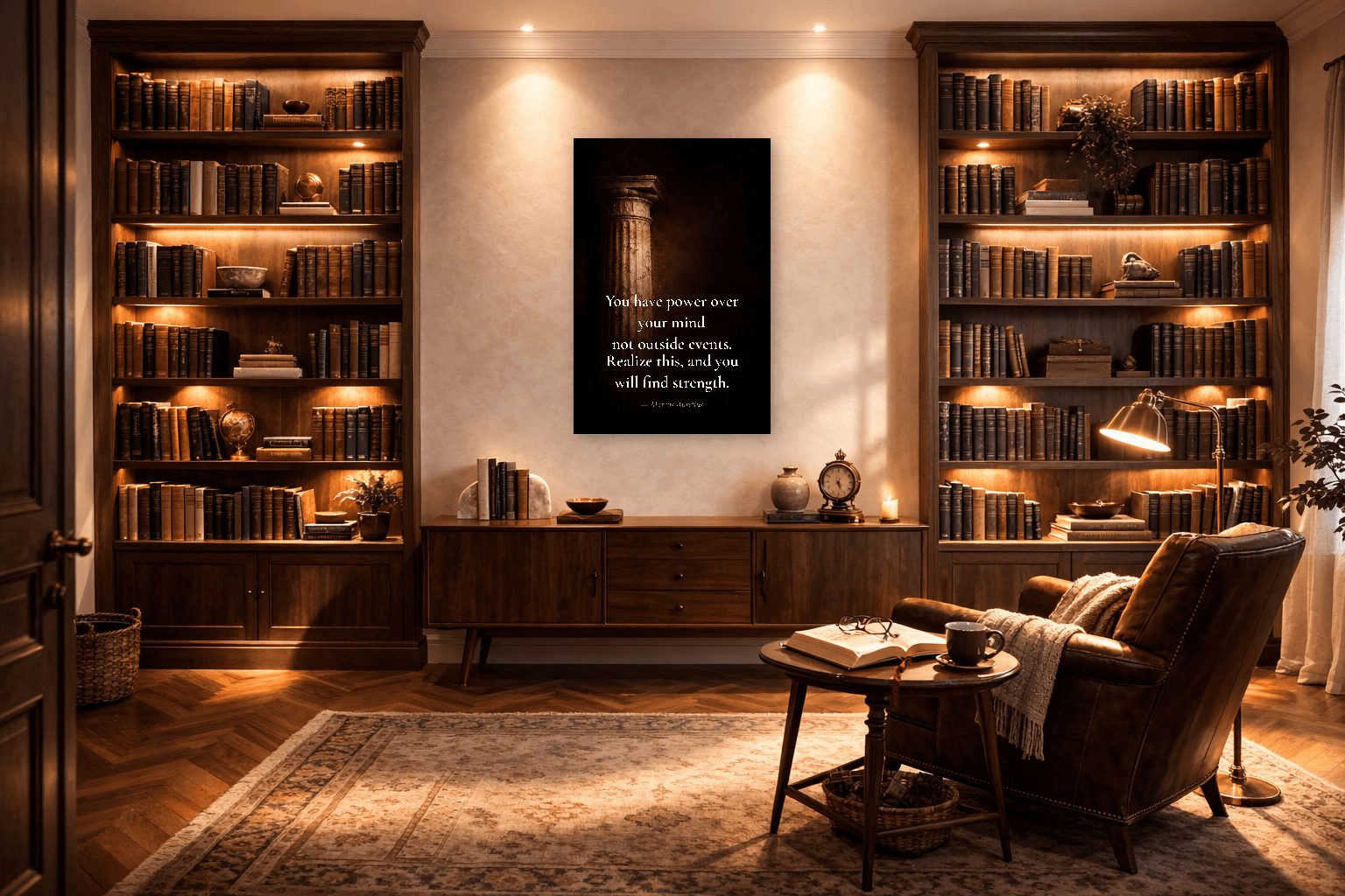 Marcus Aurelius Meditaties Citaat - Donker Elegant - Stoïcijnse Muurkunst - 6