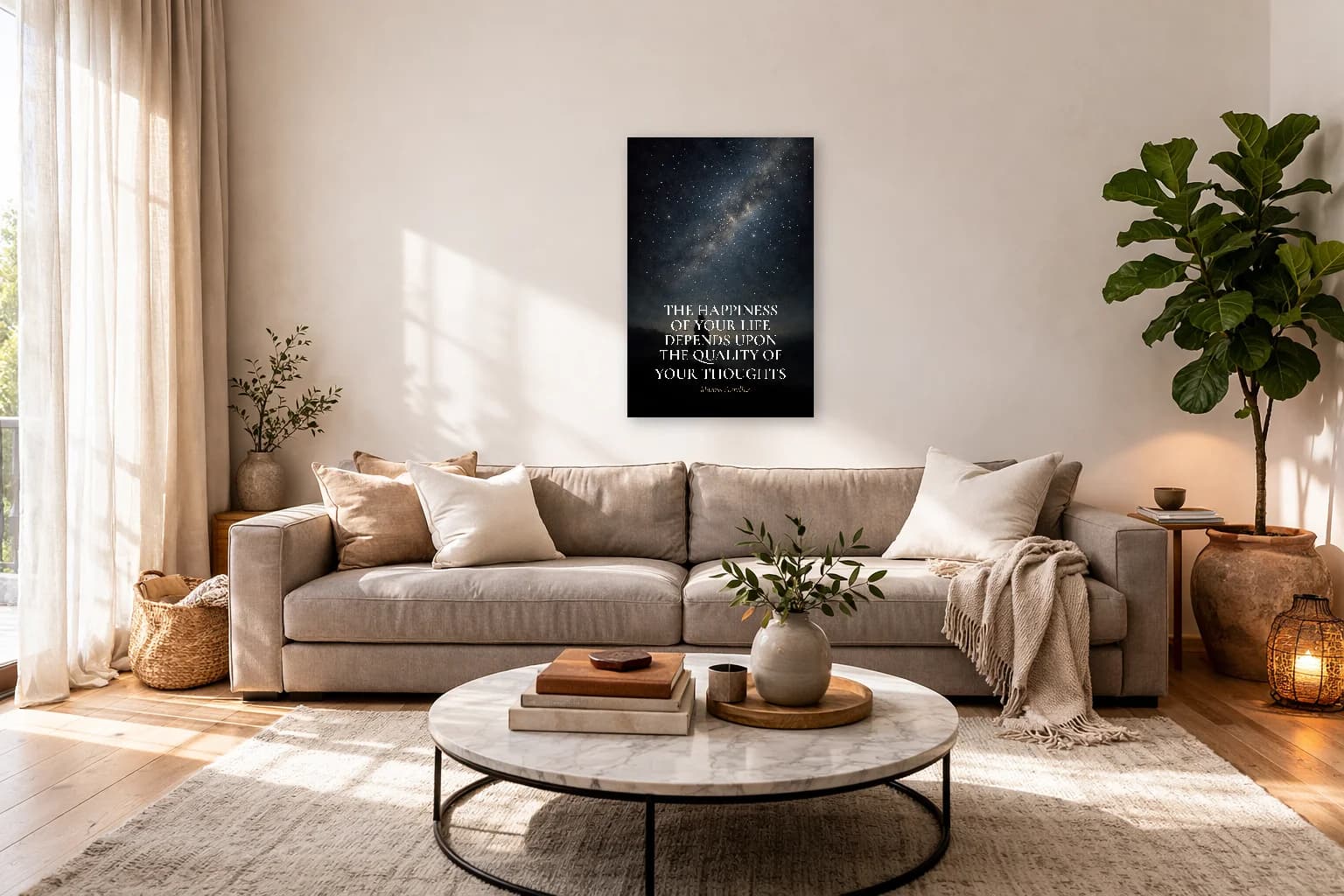 Marcus Aurelius - Qualité des pensées Impression Stoïcienne - Art Mural Stoïcien - Room Scene 7