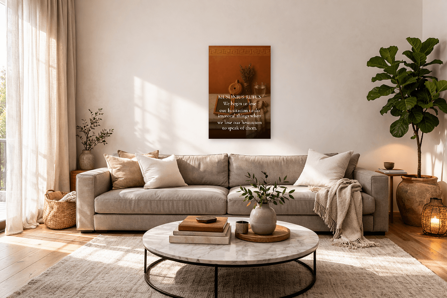 Musonius Rufus - Arta Filosofică a lui Socrate Roman - Artă de Perete Stoică - 3