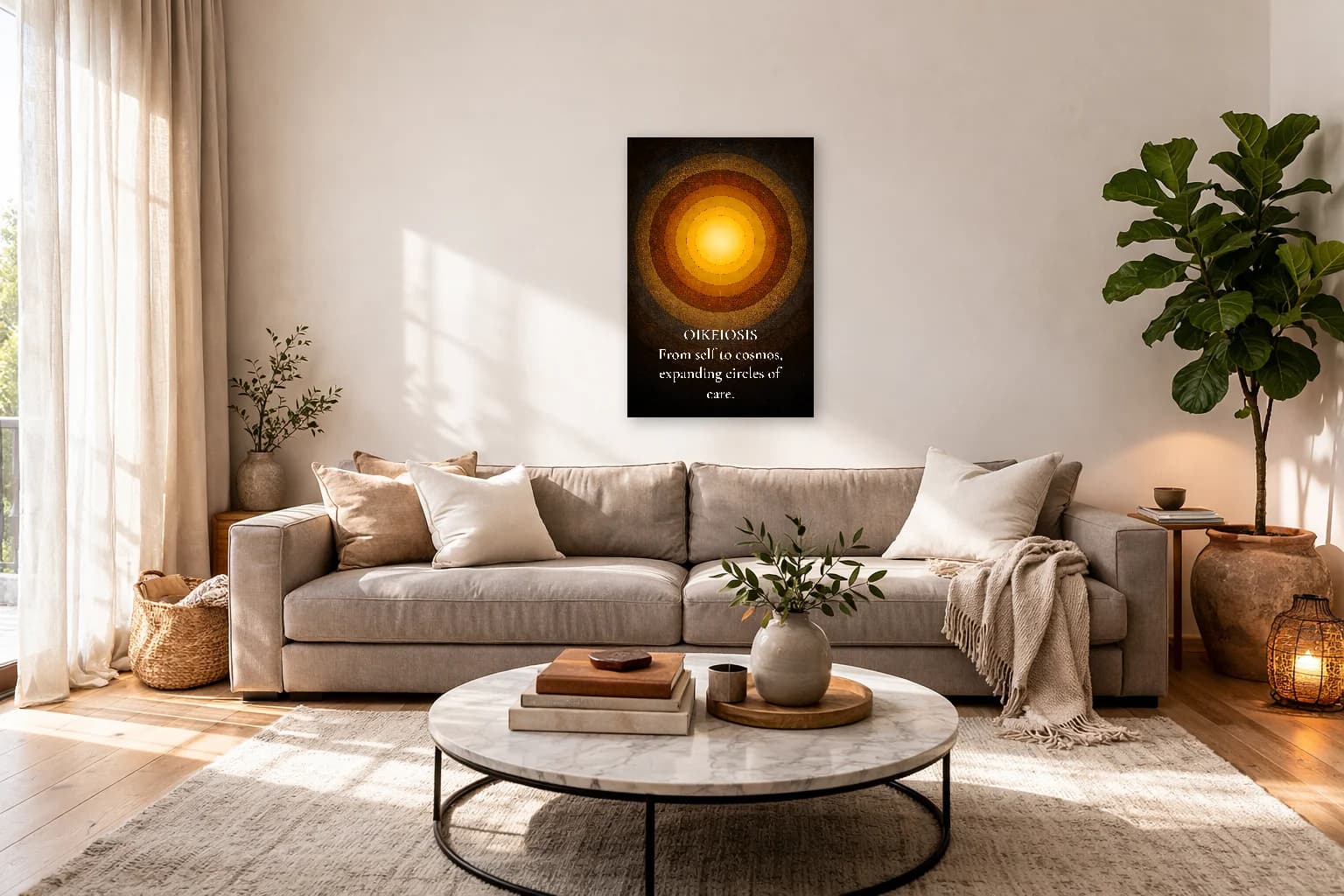 Oikeiosis - Art de la Philosophie Stoïcienne de l'Auto-Propriété - Art Mural Stoïcien - Room Scene 7