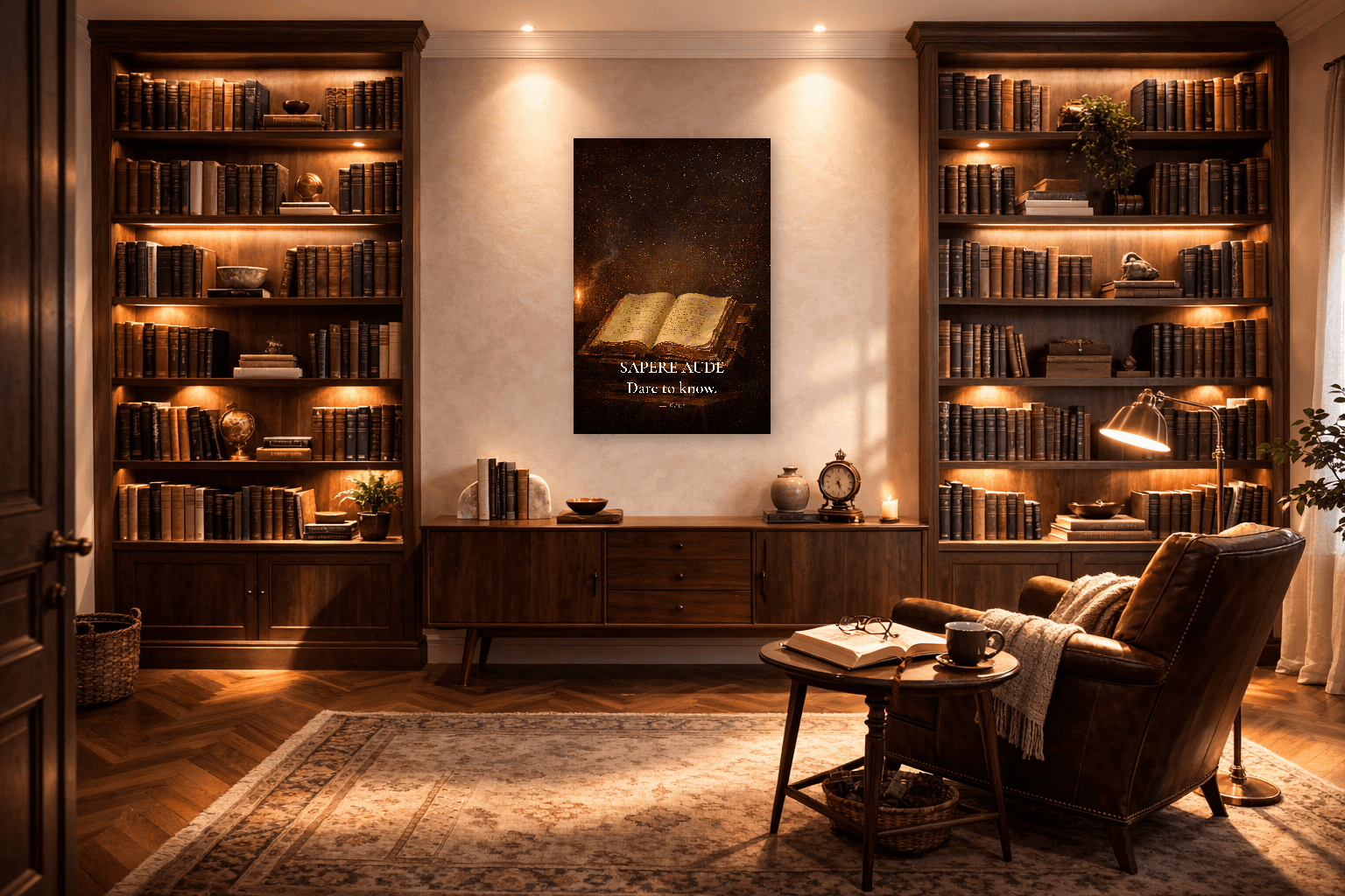 Sapere Aude - Atrévete a Conocer Arte de Pared Filosófico - Arte de Pared Estoico - Room Scene 3