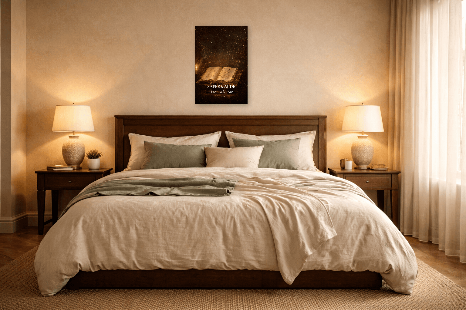 Sapere Aude - Atrévete a Conocer Arte de Pared Filosófico - Arte de Pared Estoico - Room Scene 6