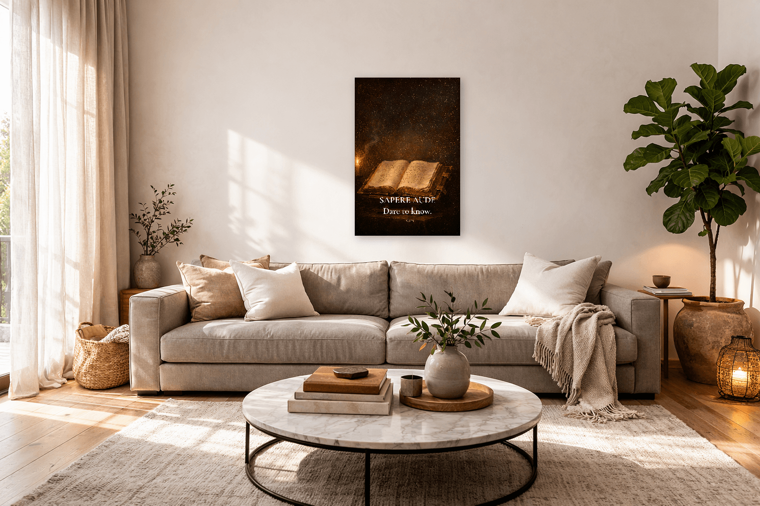 Sapere Aude - Atrévete a Conocer Arte de Pared Filosófico - Arte de Pared Estoico - Room Scene 7