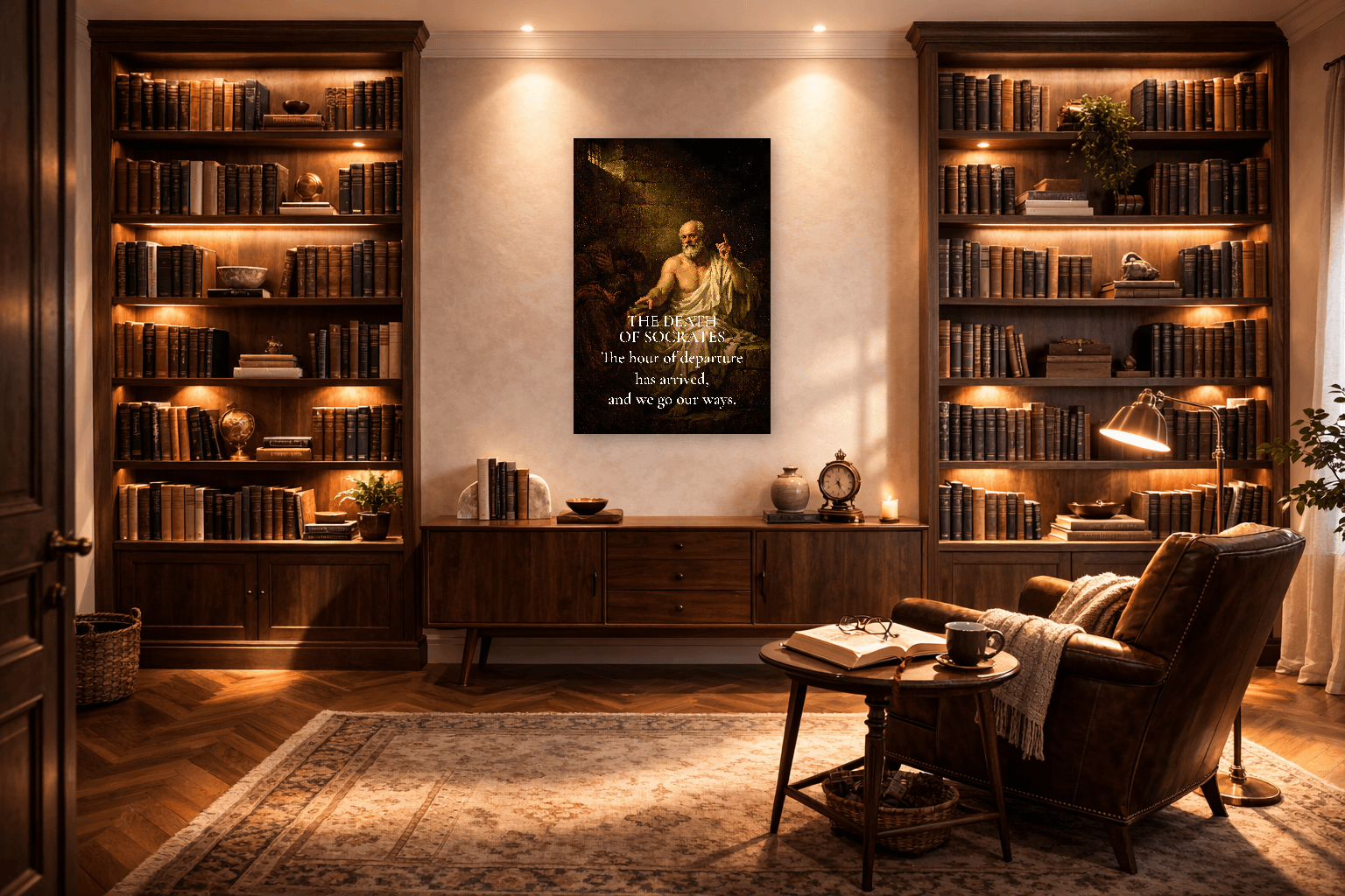 Śmierć Sokratesa - Sztuka Ścienna Filozofii Cykuty - Sztuka Ścienna Stoicka - Room Scene 3