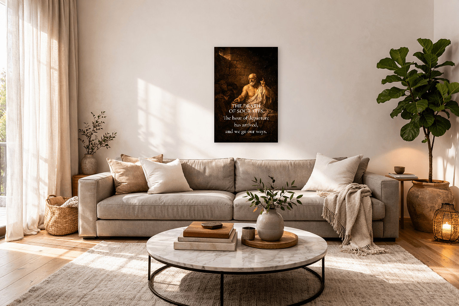 Śmierć Sokratesa - Sztuka Ścienna Filozofii Cykuty - Sztuka Ścienna Stoicka - Room Scene 7