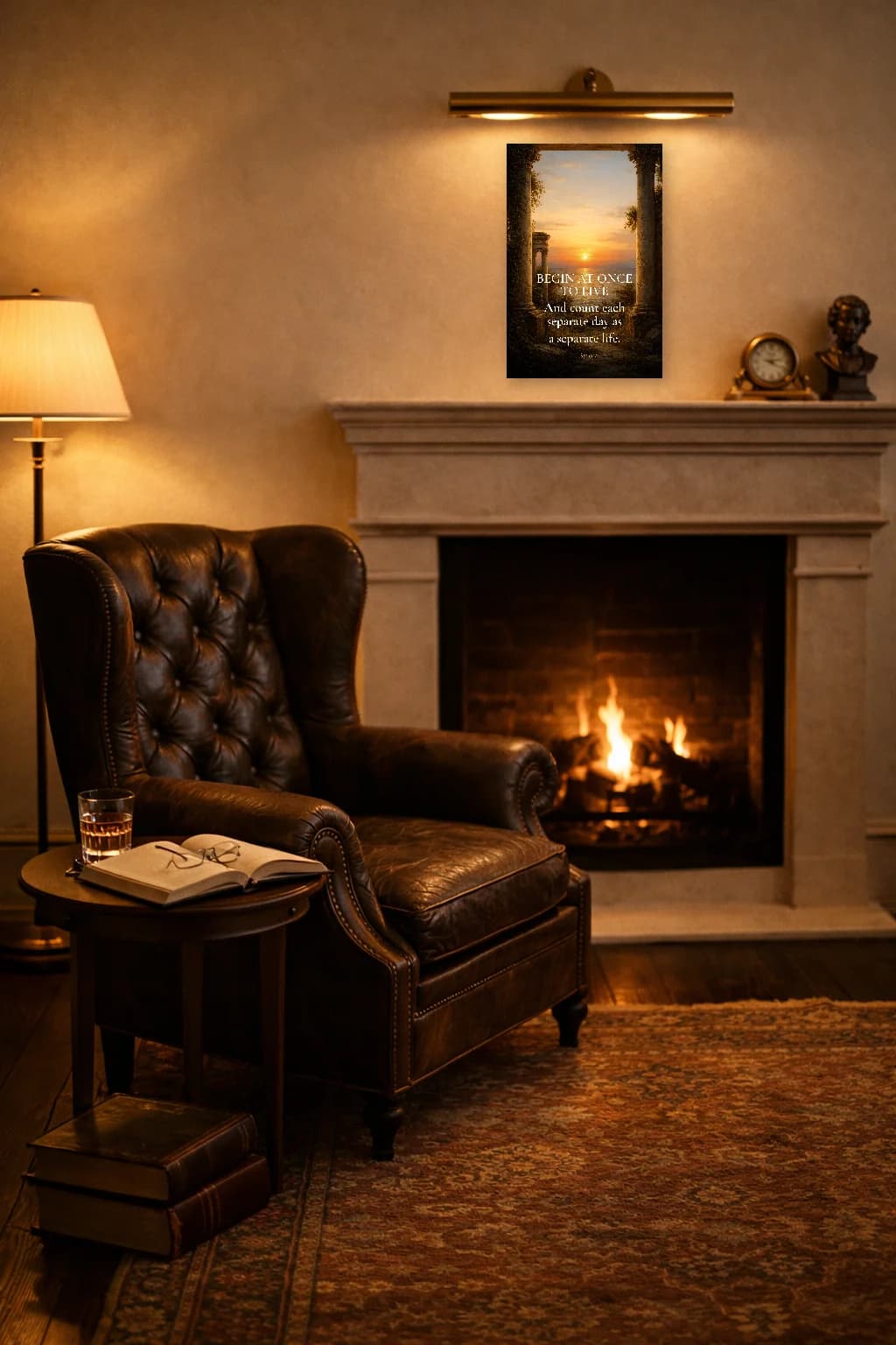 Sénèque - Commencez dès maintenant à vivre Impression philosophique - Art mural stoïcien - Room Scene 2