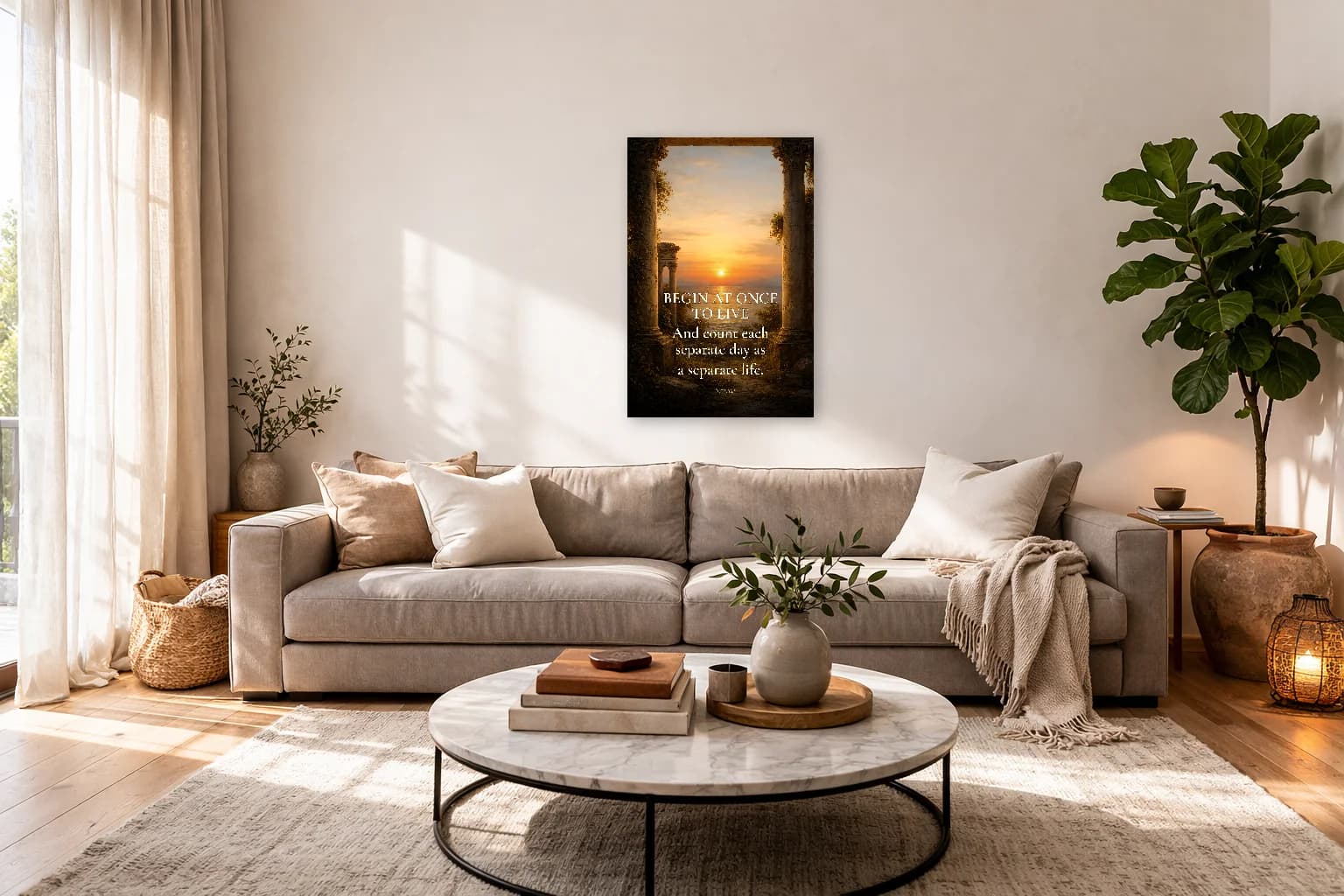 Sénèque - Commencez dès maintenant à vivre Impression philosophique - Art mural stoïcien - Room Scene 7